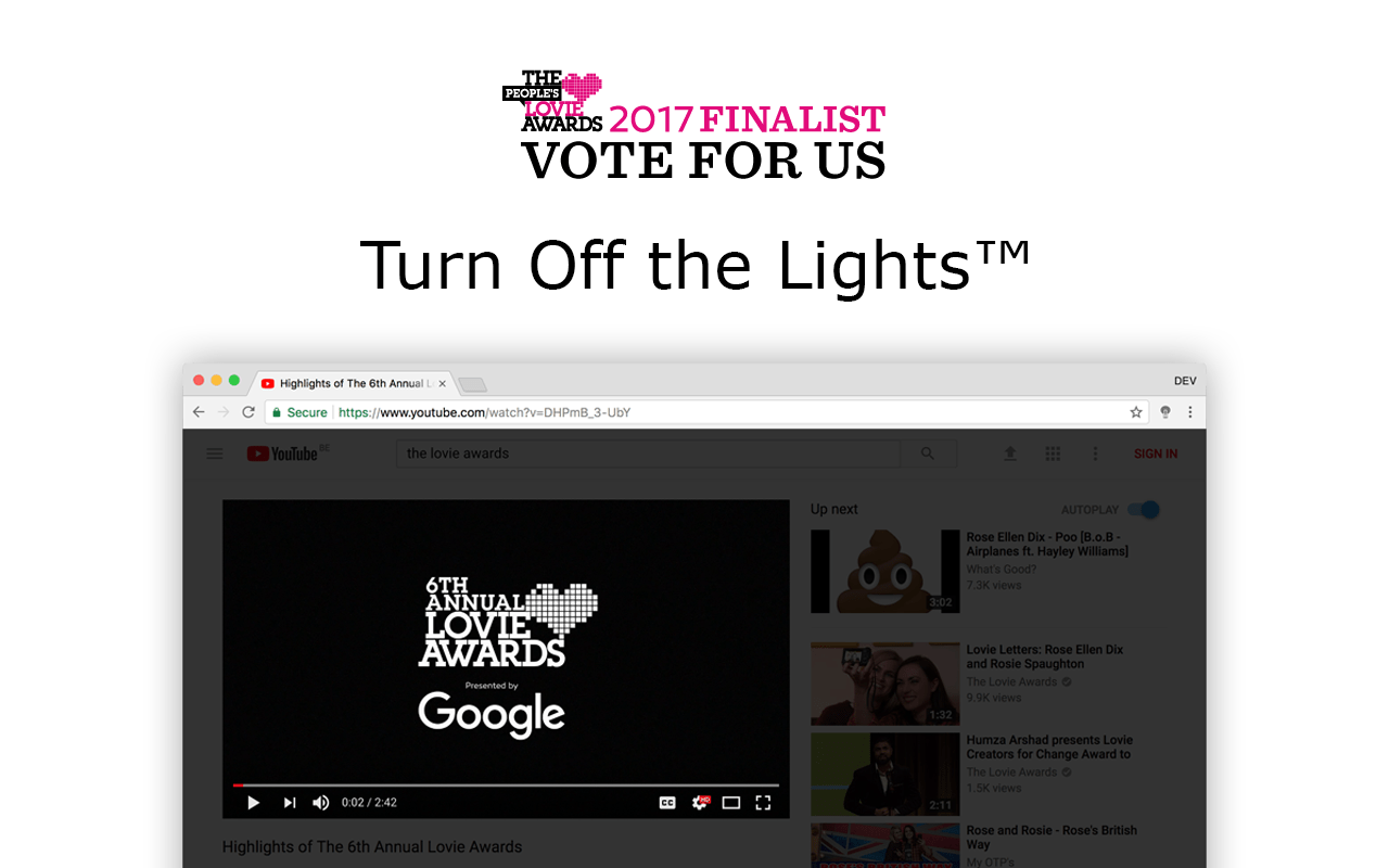 The Lovie Awards - Vote for Turn Off the Lights