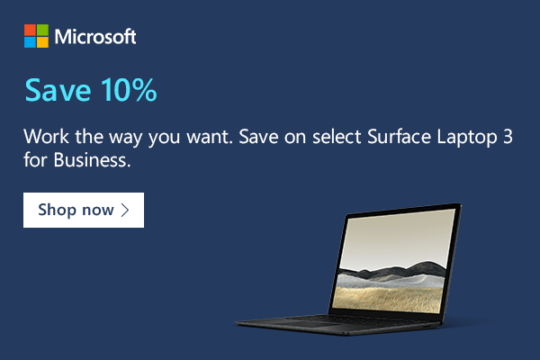 Microsoft Surface Laptop 3 with discount of 10%. That is available for students, parents, and business owners