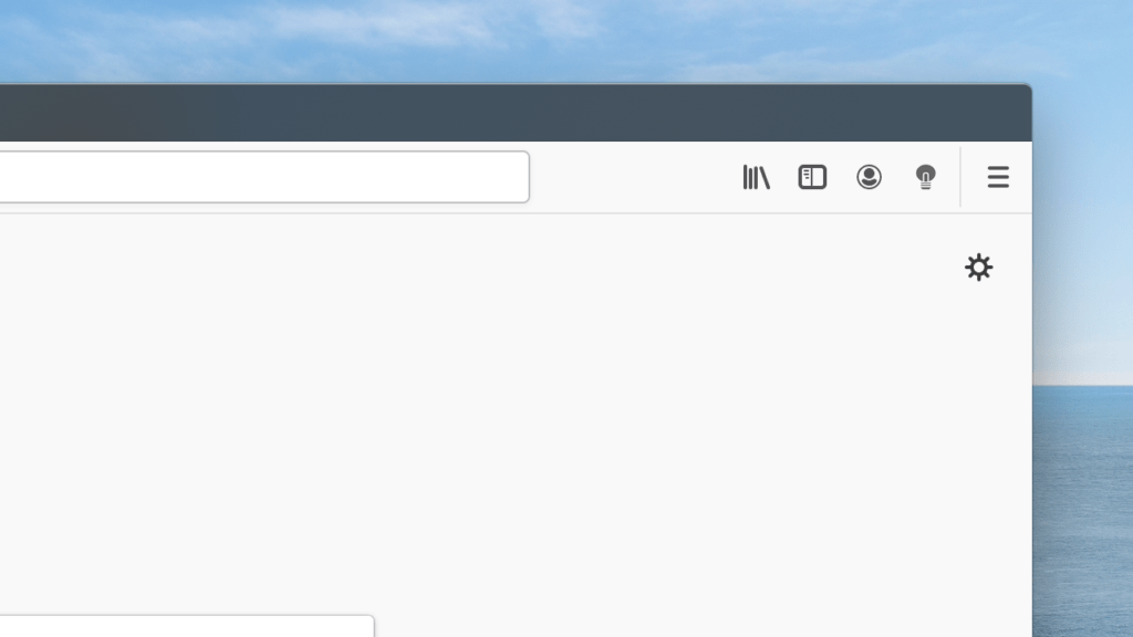 The gray lamp button in the Mozilla Firefox web browser