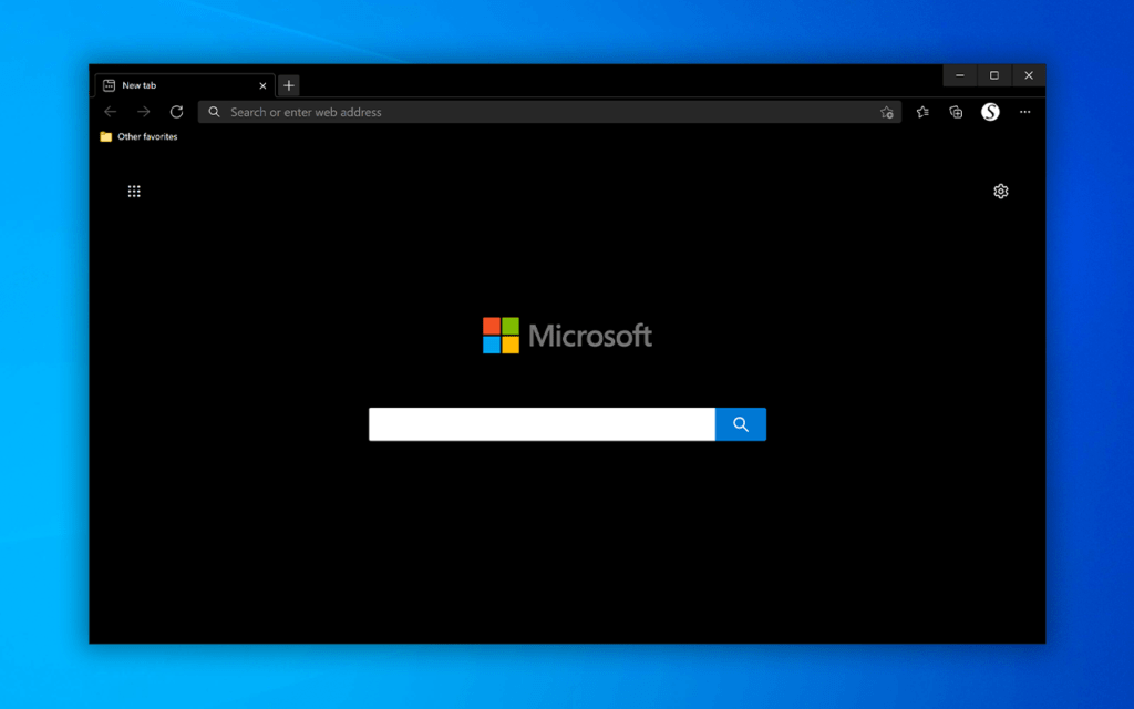 Complete Black Theme for Microsoft Edge web browser