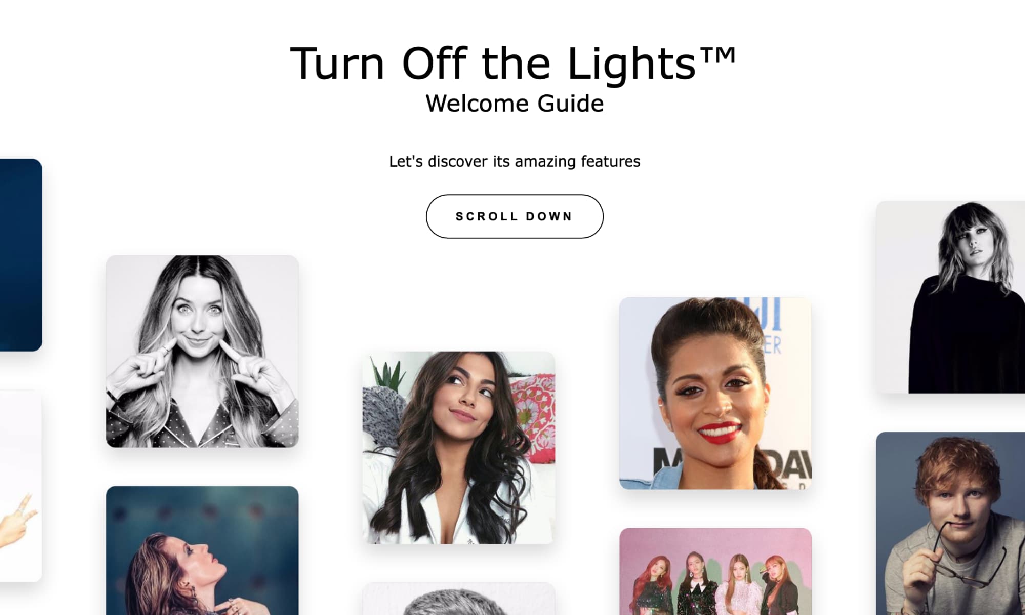 New interactive welcome guide of the Turn Off the Lights browser extension
