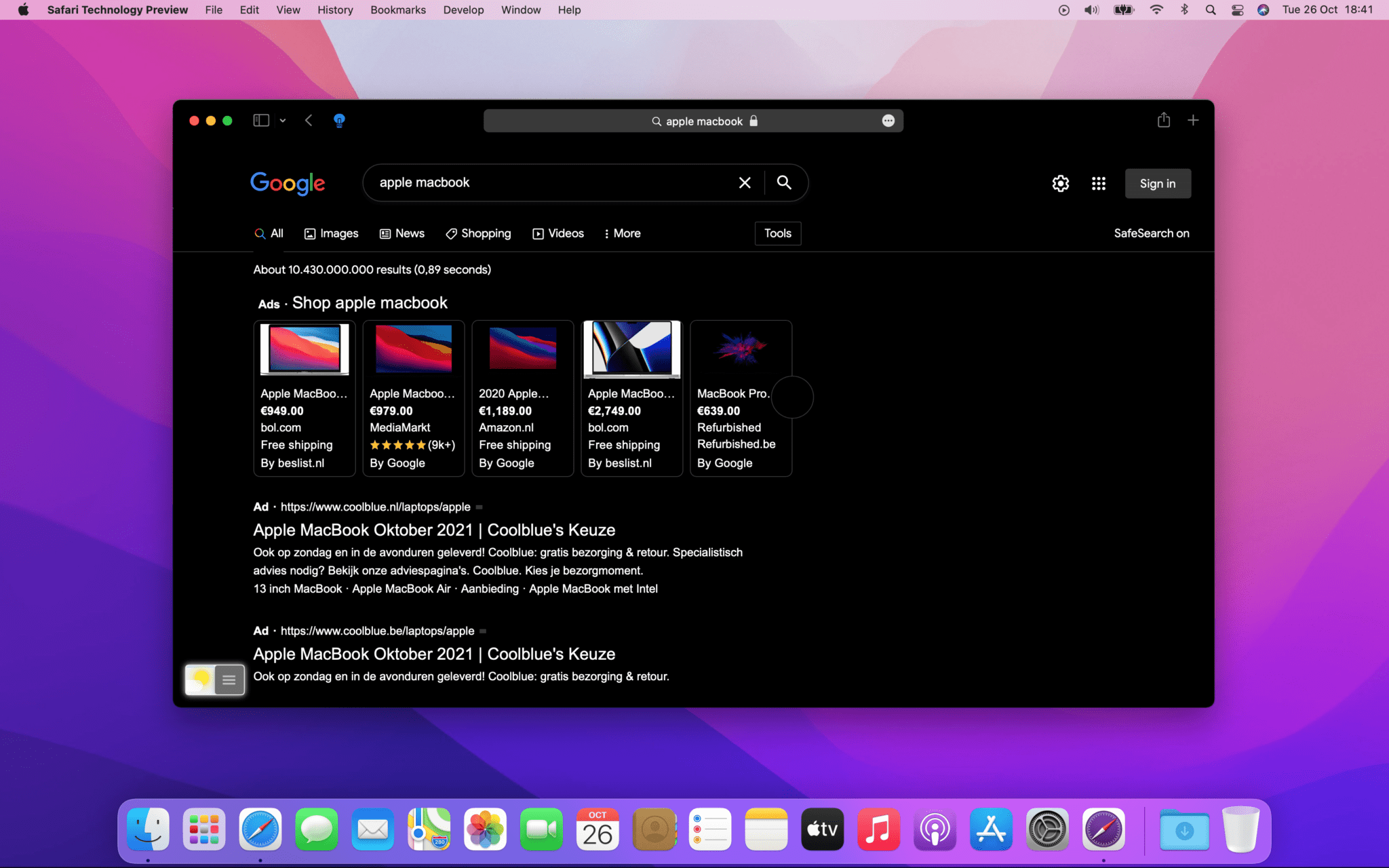 night mode on safari mac