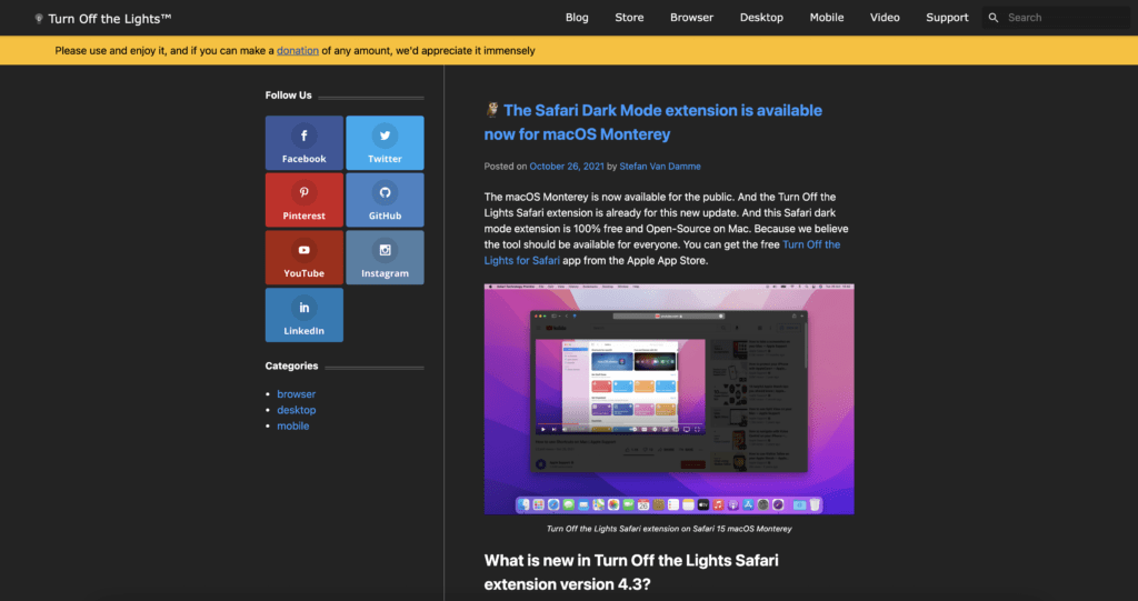 Turn Off the Lights Blog - Dark Mode