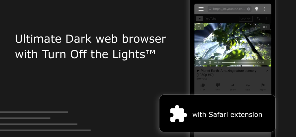 Turn Off the Lights for Mobile - The Dark Browser 