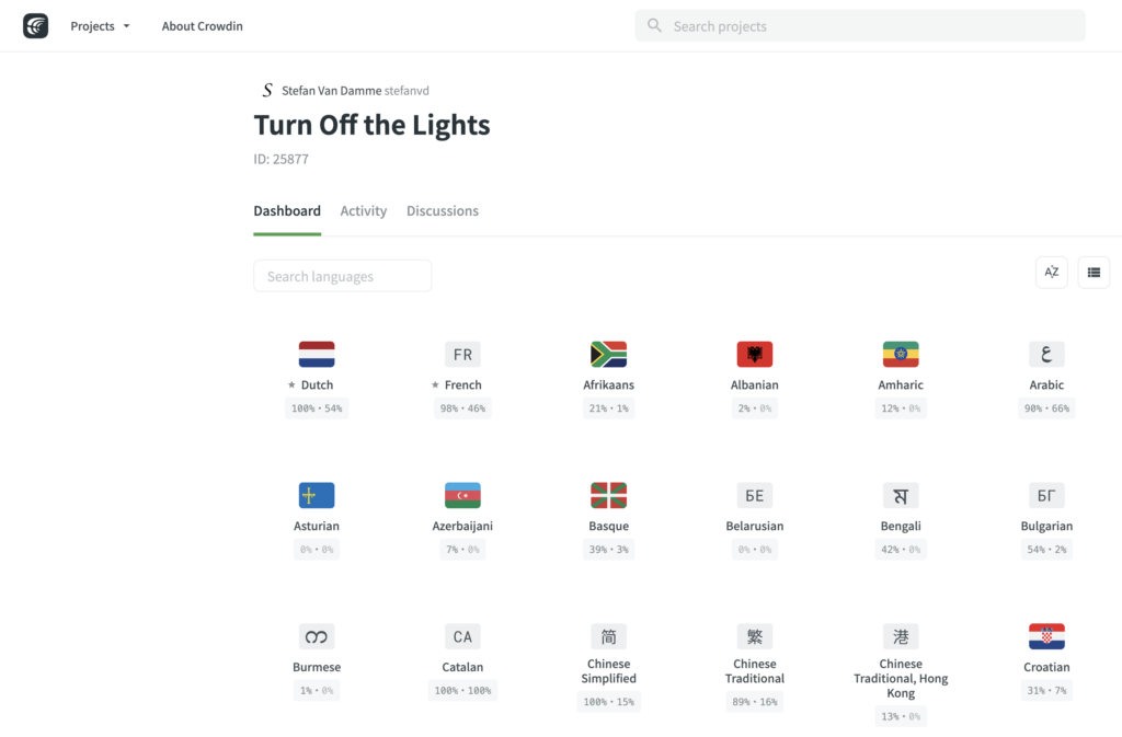 Turn Off the Lights Support by Making It Multilingual