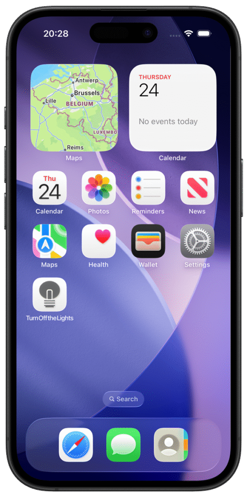 iPhone 16 Pro with Liquid Glass User Interface