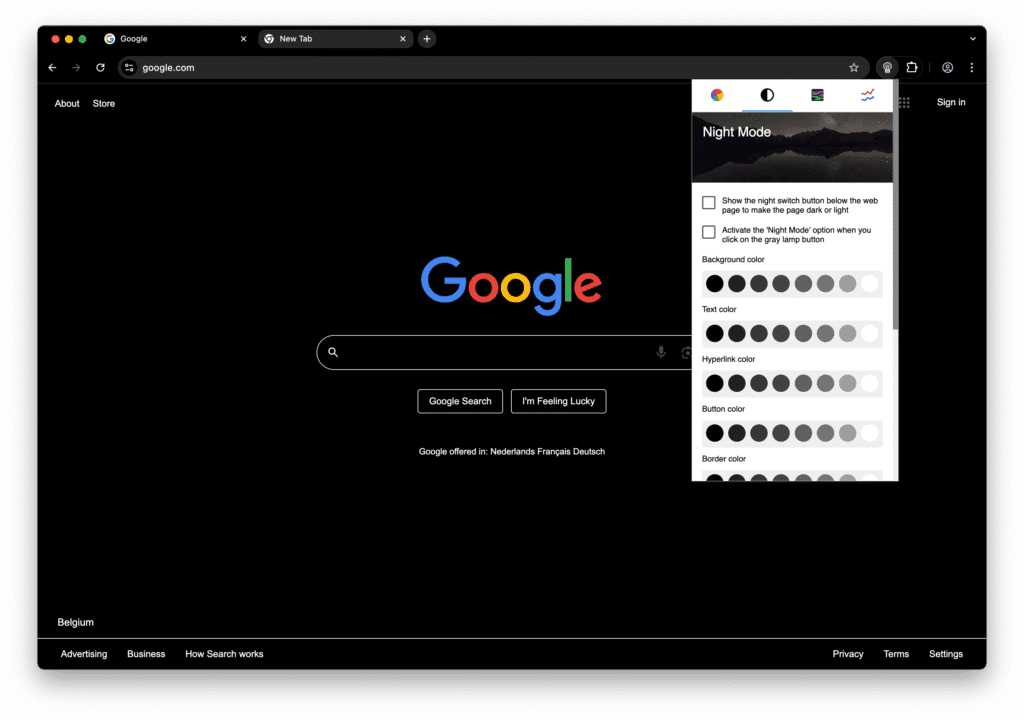 Customize the Night Mode feature