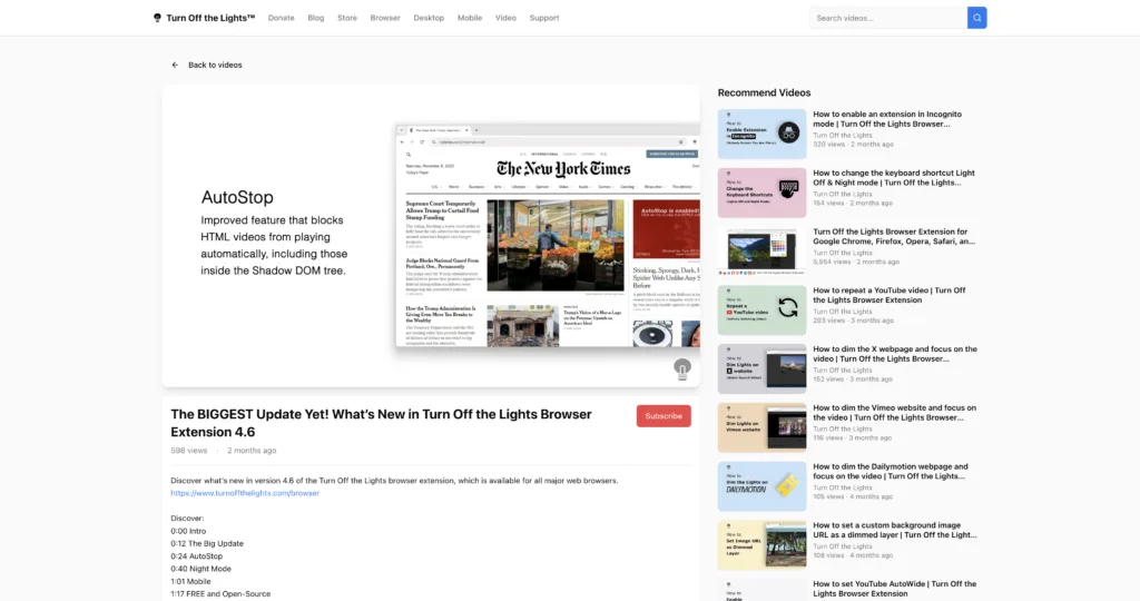 Watch all Turn Off the Lights videos on this watch page