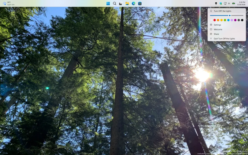 Taskbar aligns to the top