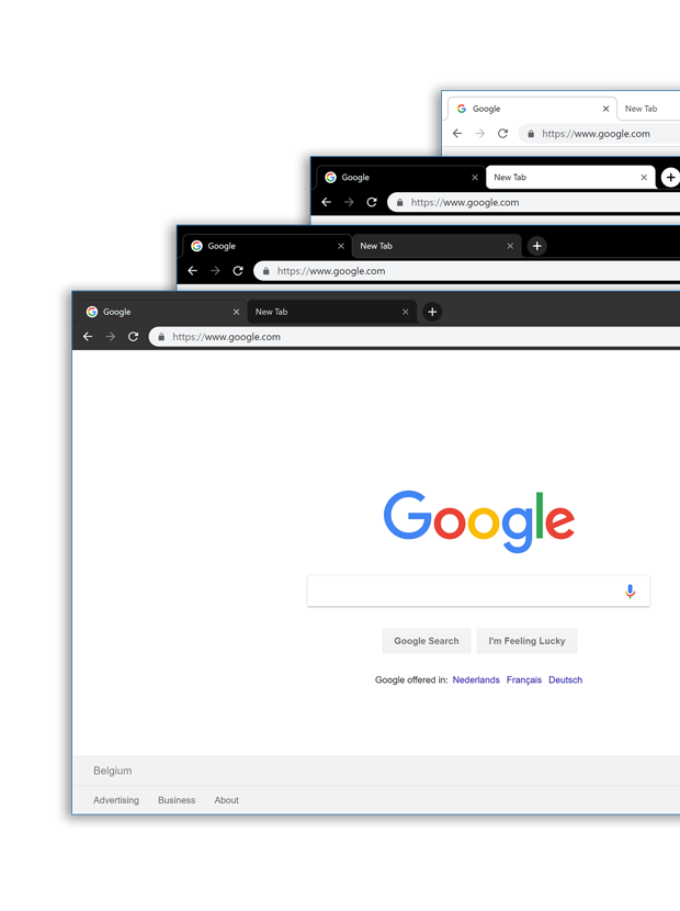 how to change google chrome background to black