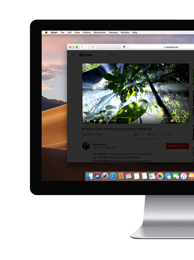 Apple Safari extension web browser screen