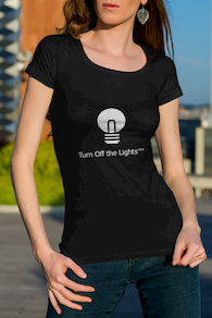 Sarah Turn Off the Lights black t-shirt