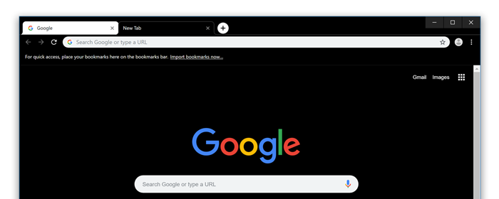 Black and White Chrome theme web browser screenshot