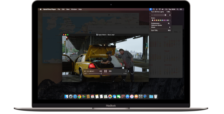 Macbook pro retina with Turn Off the Lights for Desktop app