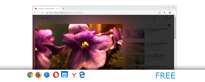 Turn Off the Lights Browser extension Screenshot in Google Chrome
