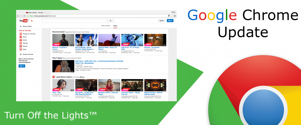 Turn Off the Lights Google Chrome extension update