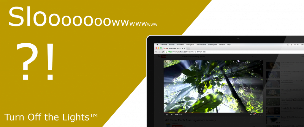 The slow Turn Off the Lights browser extension banner