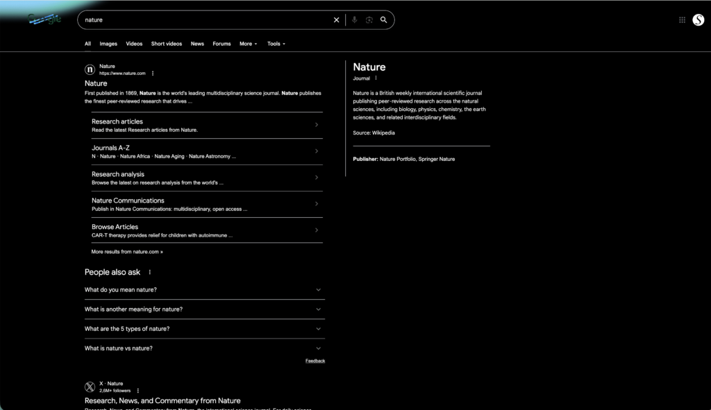 Google Chrome Dark Mode with Night Mode enabled