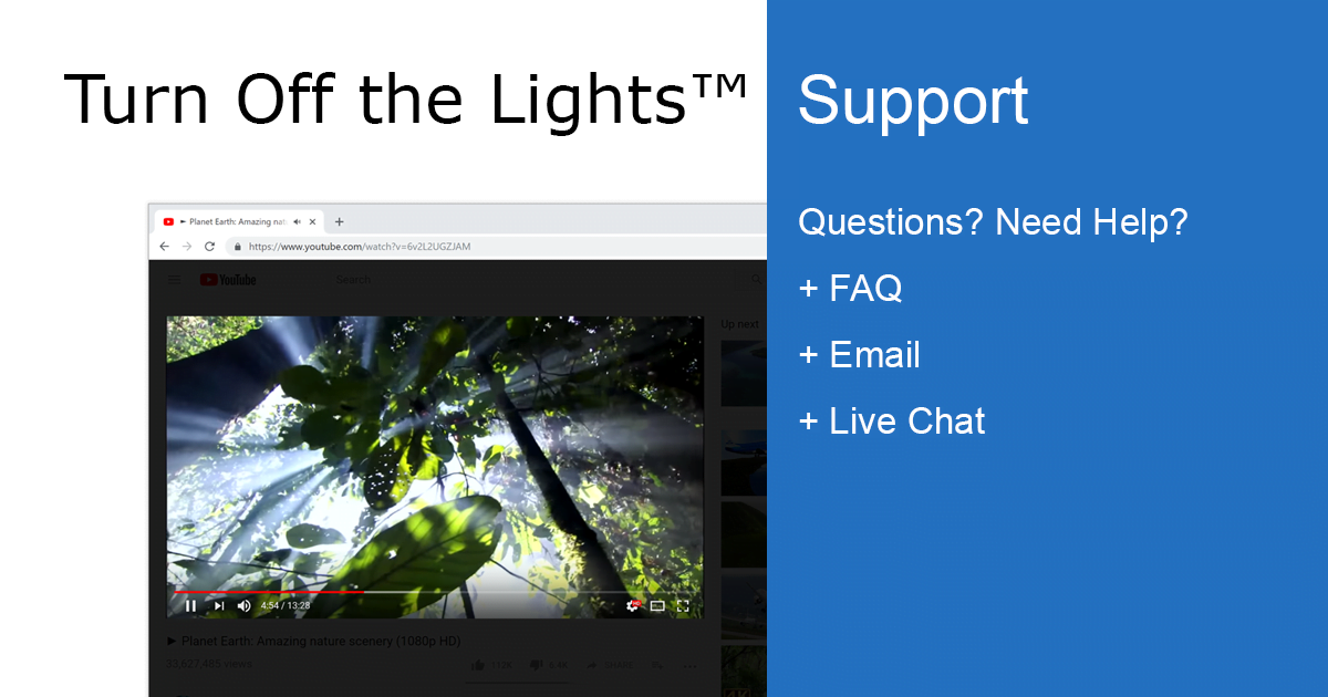 Contact Us - 24/7 Email Support - Turn Off the Lights Software