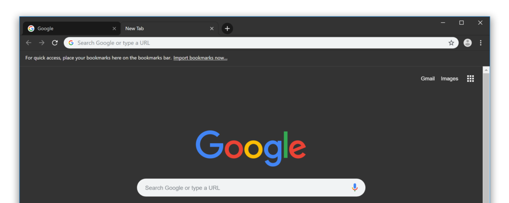 Google Chrome dark theme