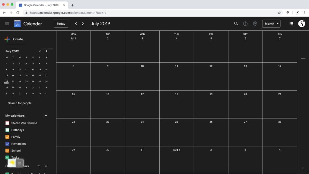 How to enable Google Calendar Dark Theme lifetime in 3 taps?