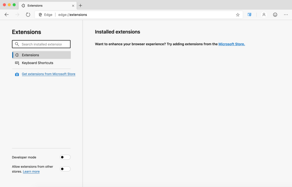 Microsoft Edge disable allow extensions from other stores - Step 2