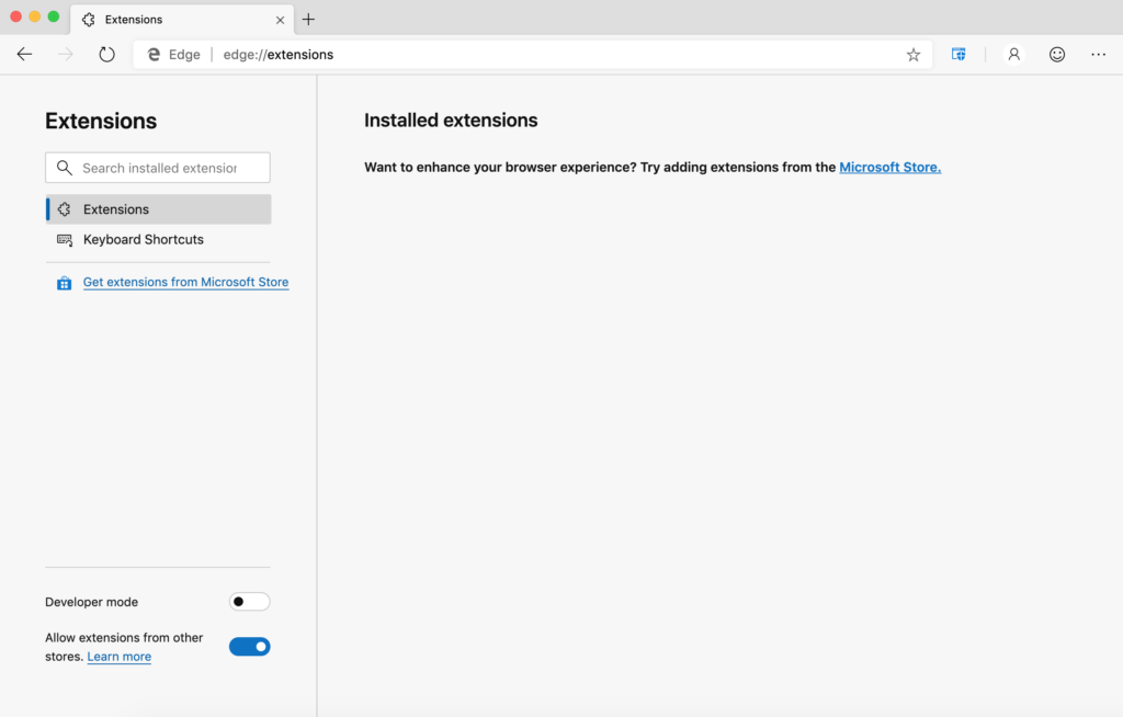 Microsoft Edge extensions page - Step 4