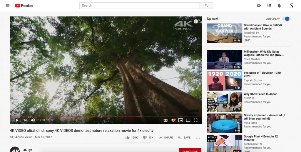 Automatic 4k/HD for YouTube enabled