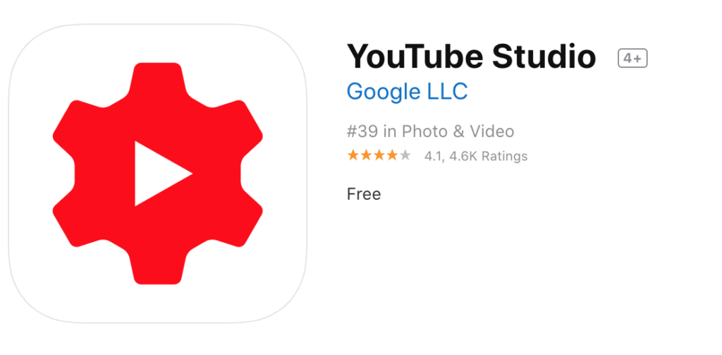 YouTube Studio iOS app
