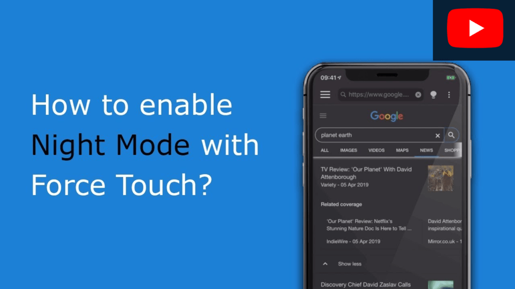 How to enable Night Mode with Force Touch