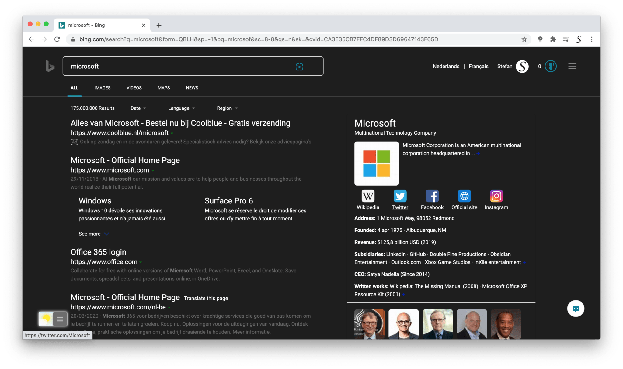 Bing dark mode microsoft edge image to u