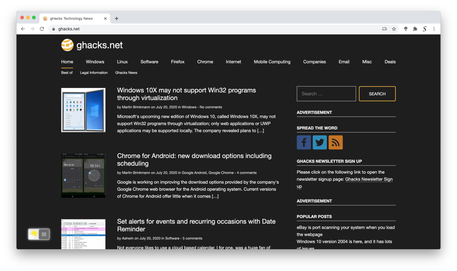 How to enable gHacks dark mode with the FREE in 3 steps?