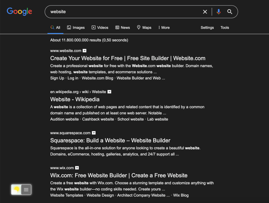 Behandlung des Irlen-Syndroms mit der Browsererweiterung "Turn Off the Lights" und Verwendung der Funktion "Night Mode" zur Umwandlung der Website in eine Version mit Nachtmodus