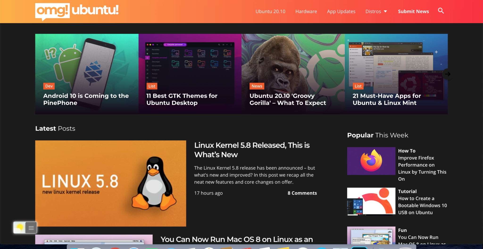 How to enable OMG Ubuntu Dark Mode the Linux Expert News number 1?