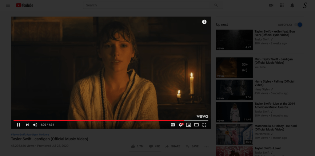 Youtube extension for Google Chrome