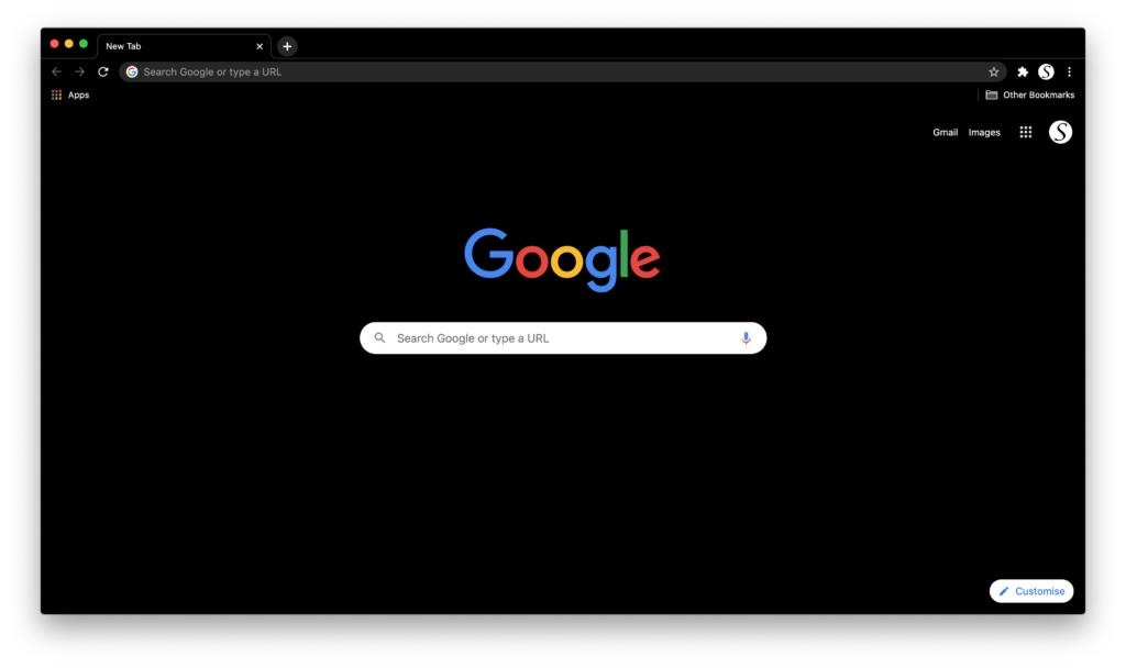Complete Black Theme for Google Chrome