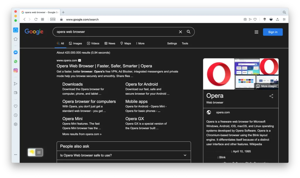 Opera Night Mode mit der kostenlosen Browsererweiterung Turn Off the Lights