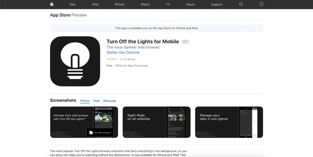 Screen dimmer for iPhone and iPad