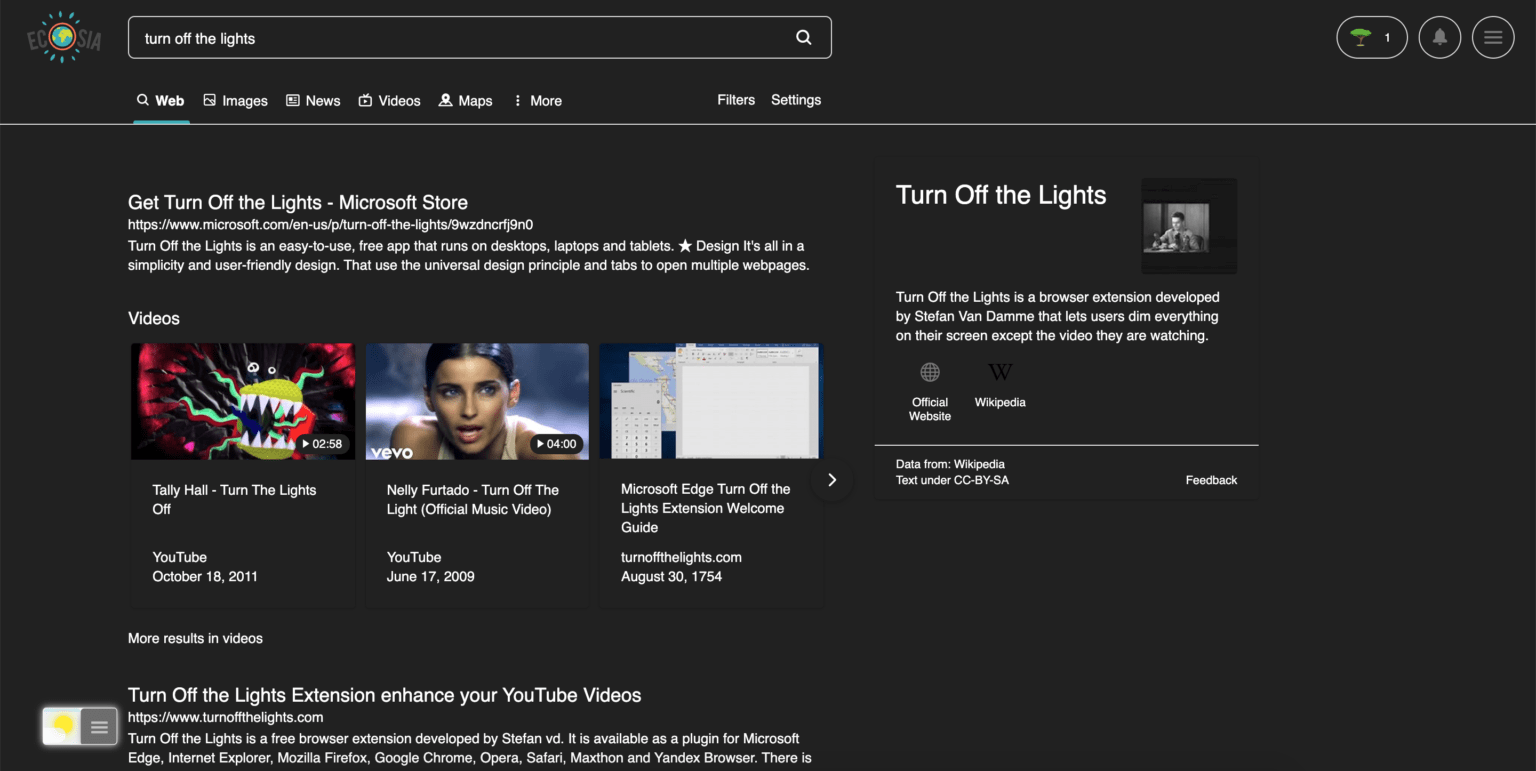 ecosia dark mode ecosia dark mode