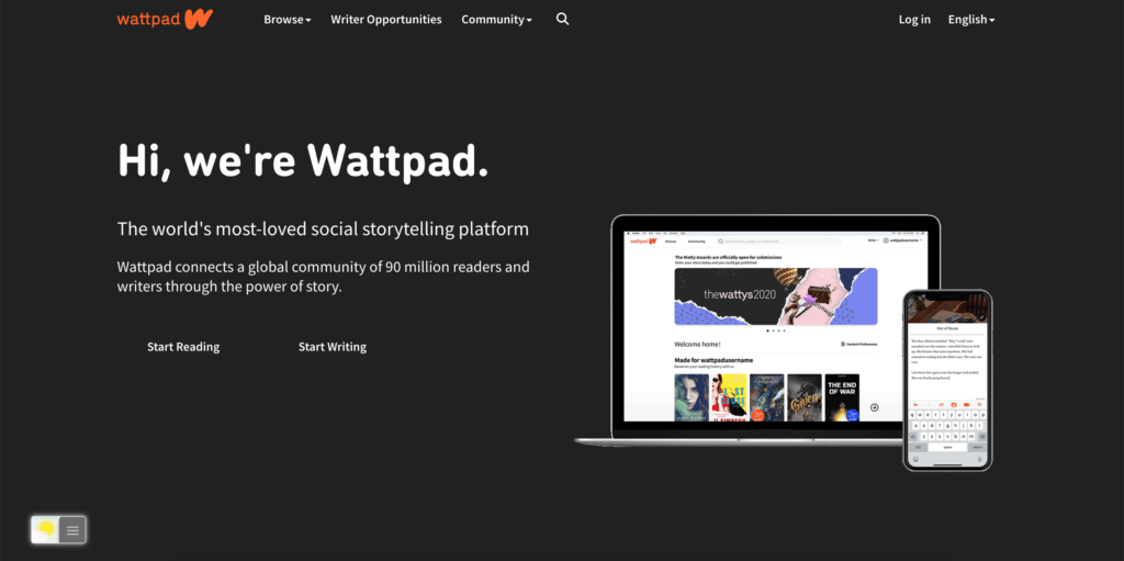 Wattpad in Dark Mode