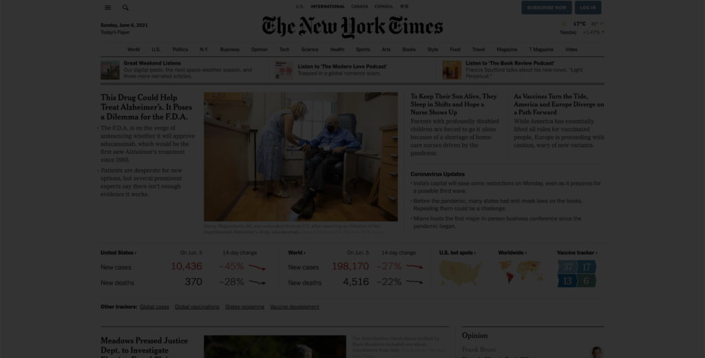 The best Chrome Extension to dim any website here on the NYT website