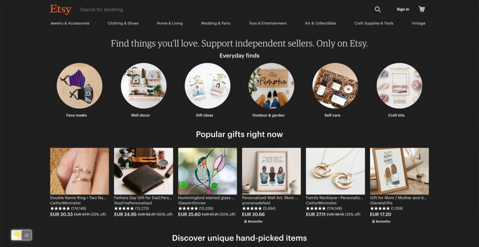 How to enable Etsy Dark Mode in 3 easy steps?