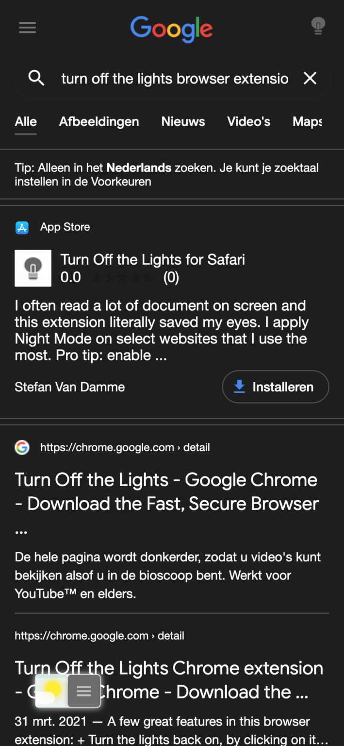 safari ios extensions dark mode