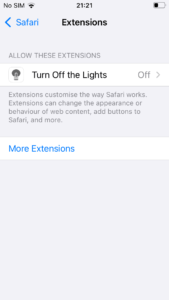 Complete overview of all the installed Safari extensions on your iOS device