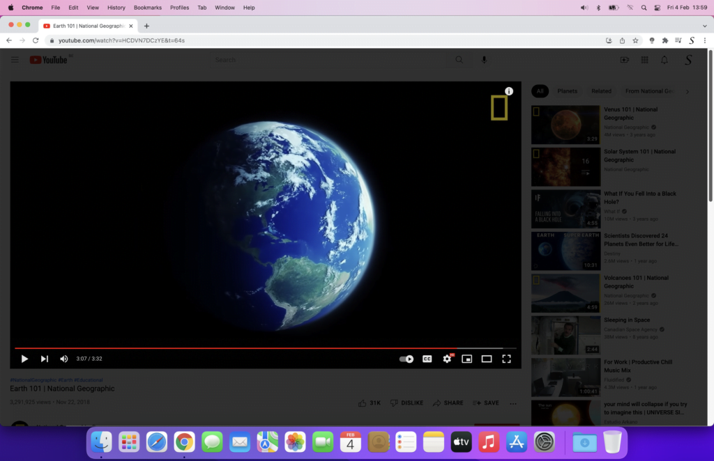 Earth Hour is part of saving the planet Earth, here is a video frame from the National Geographic Earth 101 YouTube video.