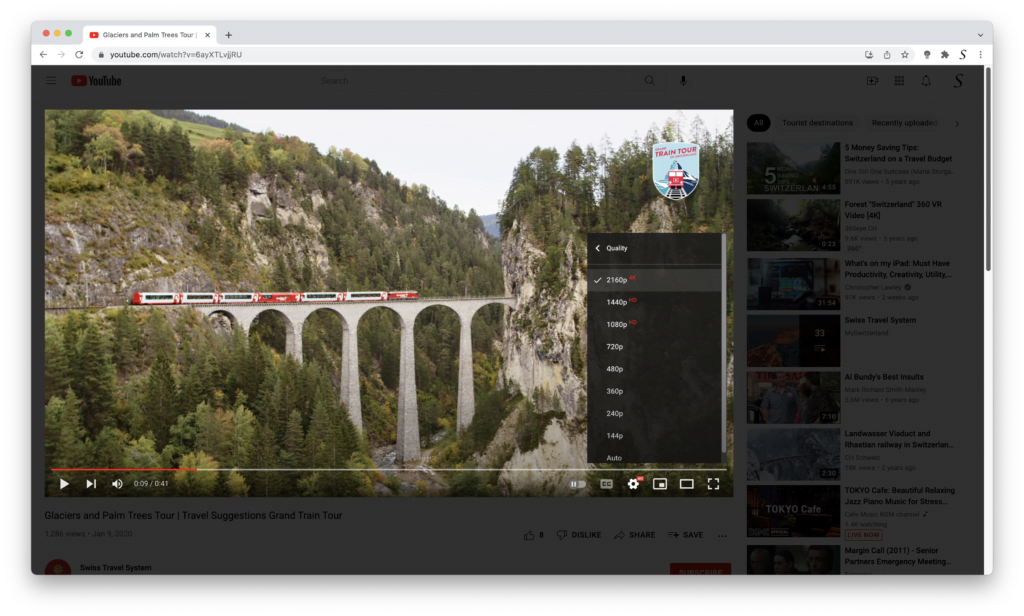YouTube AutoHD automatically force to 4K video resolution with you use the Turn Off the Lights browser extension