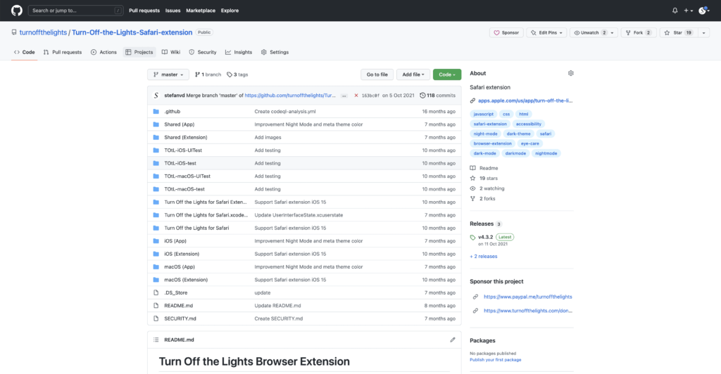 Better to use Chrome or Safari? Turn Off the Lights browser extension is free and Open-Source for all web browsers. The code is publicly available on the Github website.