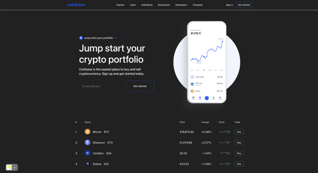 Coinbase Dark Mode with the free and Open-Source Turn Off the Lights browser extension