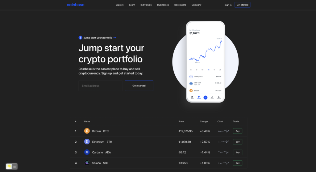 Coinbase Dark Mode con la extensión de navegador gratuita y de código abierto Turn Off the Lights