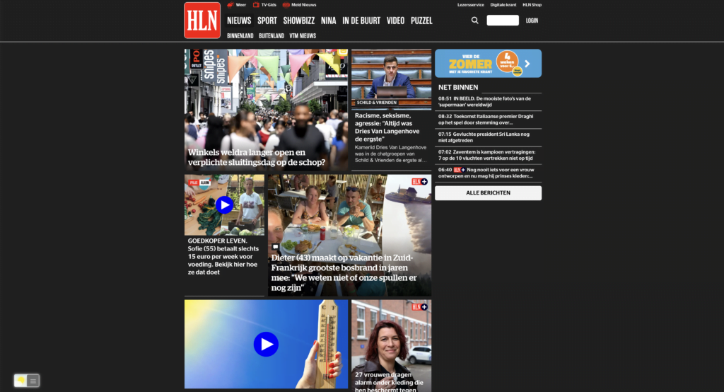 HLN Dark Mode with the free and Open-Source Turn Off the Lights browser extension